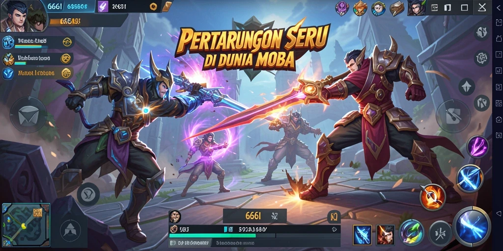 Gameplay seru dan kompetitif di 666I MOBA.