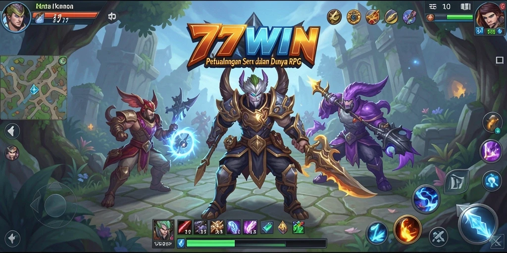 Tampilan gameplay RPG yang menarik dan mendebarkan di 77WIN.