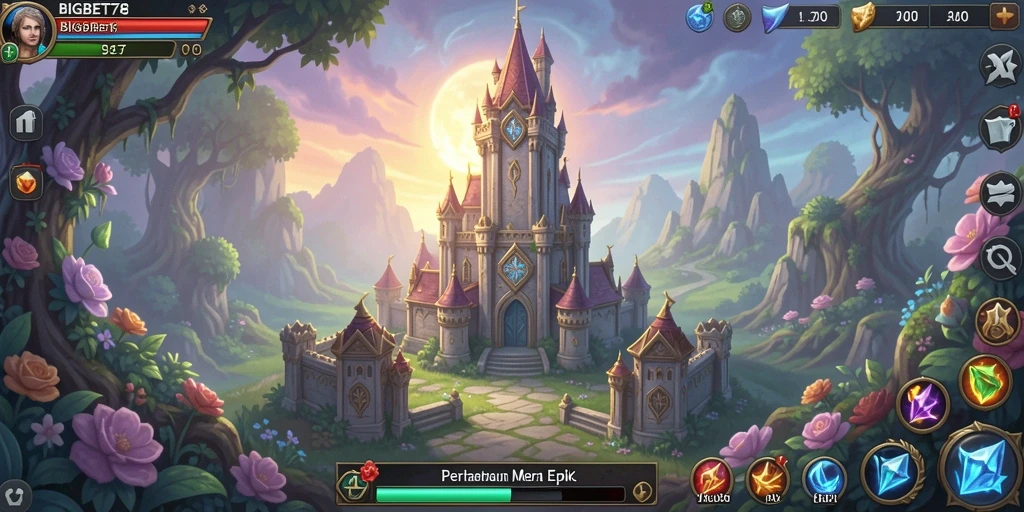 Screenshot gameplay BIGBET78 yang menunjukkan aksi pertahanan menara.