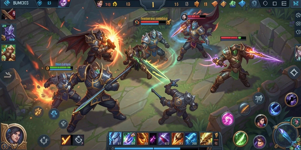 Tampilan gameplay intens di BUMI303 dengan aksi pahlawan.