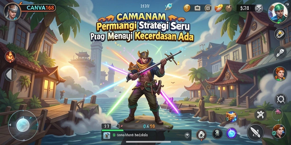 Screenshot gameplay utama CANVA168 menampilkan aksi strategi yang seru.