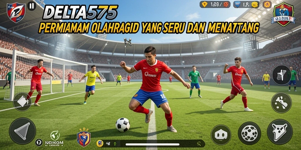 Screenshot menampilkan aksi seru dalam permainan olahraga DELTA575.