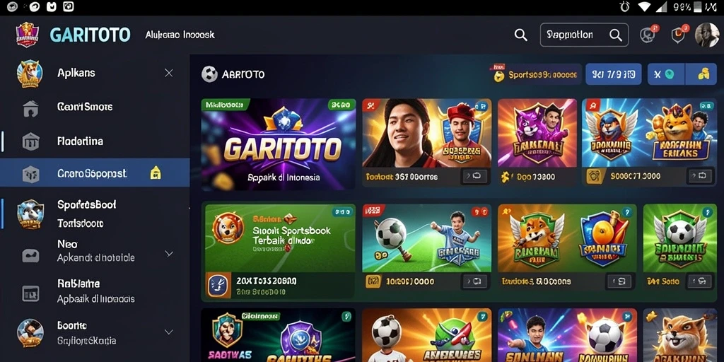 Screenshot GARITOTO menampilkan tampilan antarmuka taruhan olahraga yang menarik.