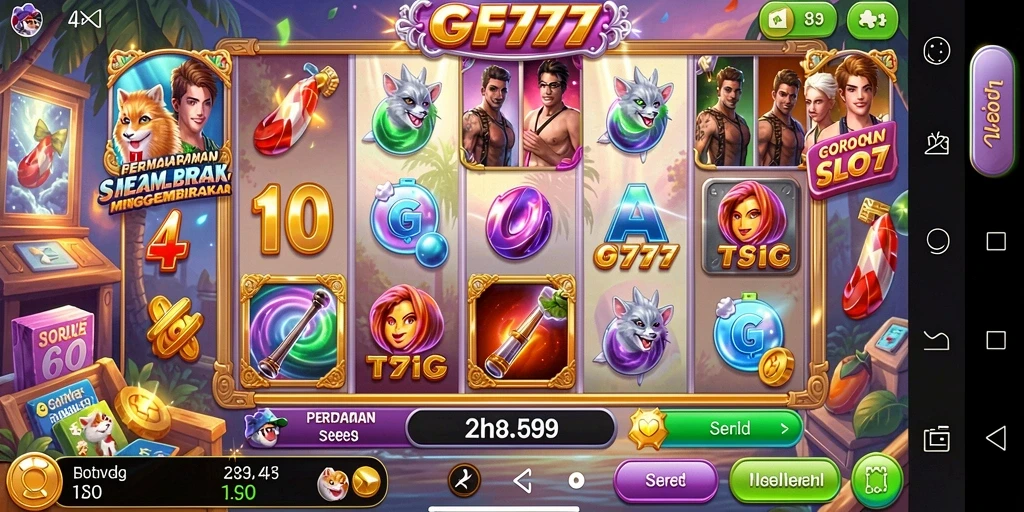 Tangkapan layar utama GF777 menampilkan pengalaman gameplay Slot yang mendebarkan.