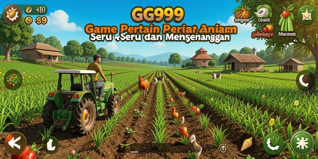 Tampilan gameplay GG999 dengan grafik pertanian yang menarik.