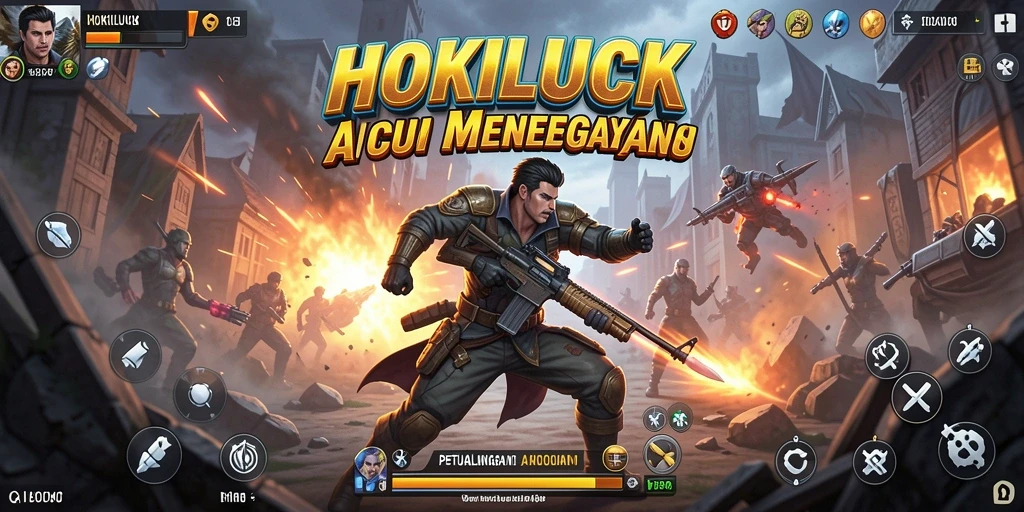 Tampilan gameplay HOKILUCK yang menegangkan dan penuh aksi.