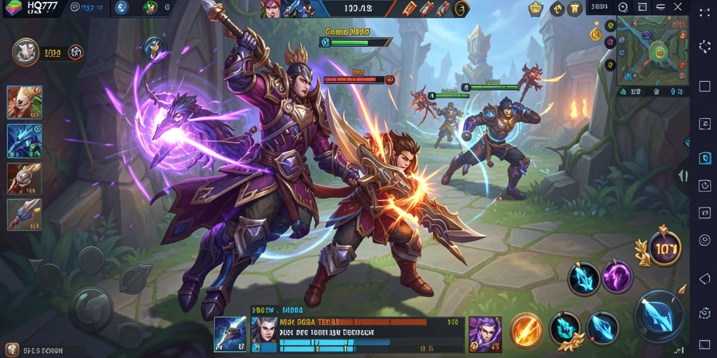 Screenshot HQ777 yang menunjukkan aksi pertarungan seru di medan perang.