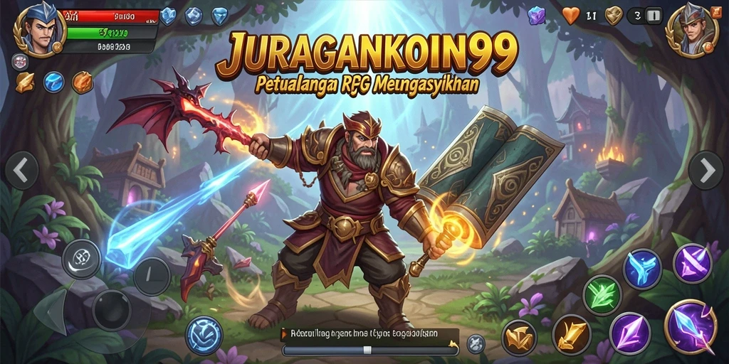 Tampilan gameplay JURAGANKOIN99 dengan aksi RPG yang mendebarkan.