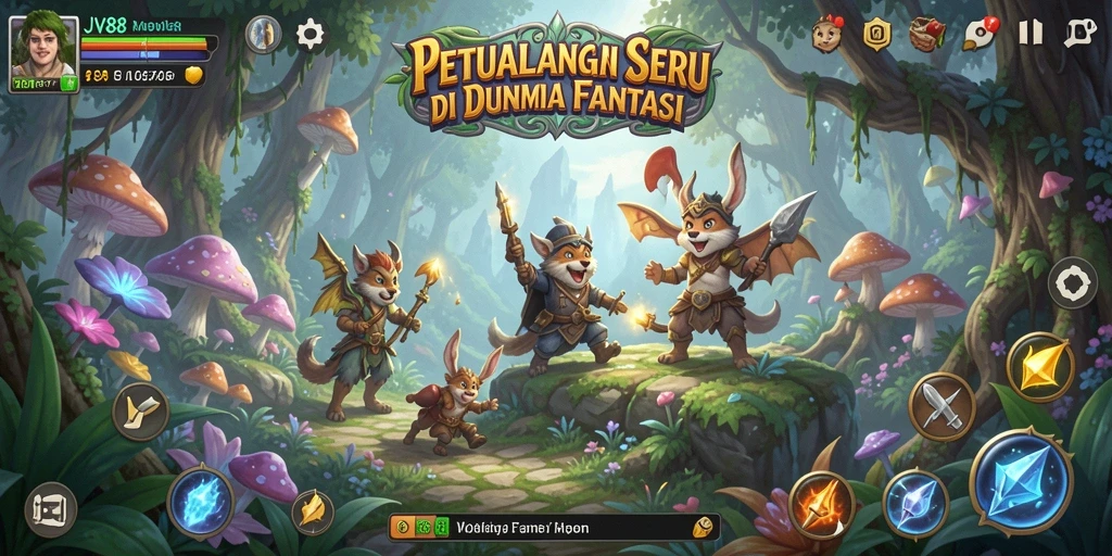 Tampilan gameplay seru dalam dunia petualangan JV88.