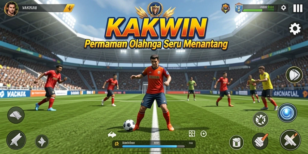 Tangkapan layar KAKWIN menampilkan keseruan pertandingan olahraga.