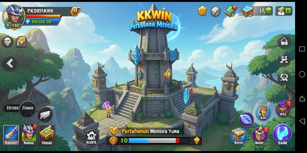 Screenshot KKWIN menampilkan aksi mendebarkan dalam Tower Defense.