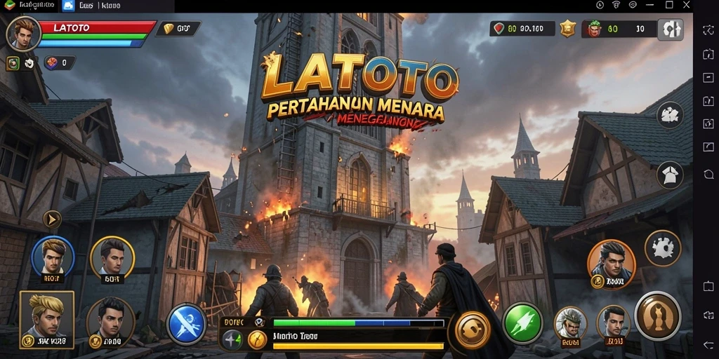 Screenshot LATOTO menampilkan aksi seru gameplay Tower Defense.