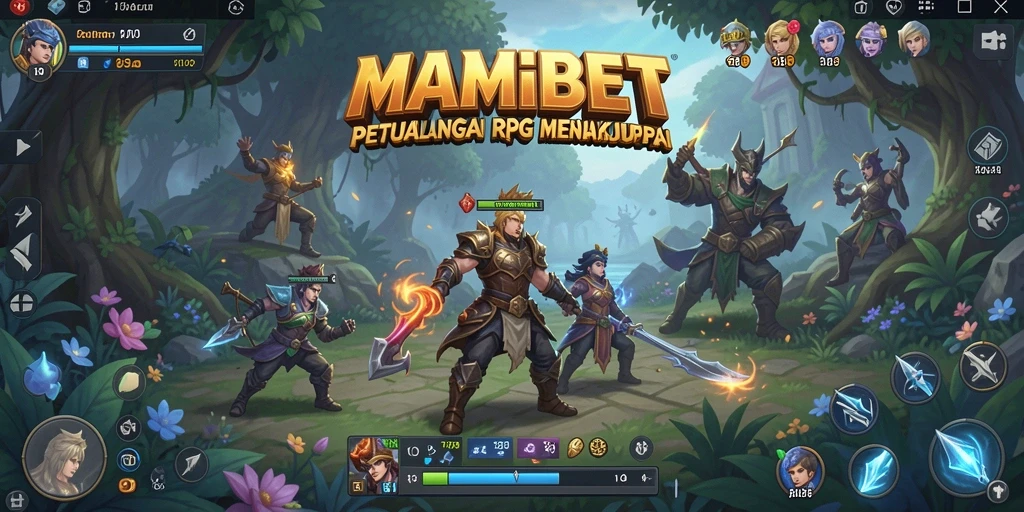 Tangkapan layar MAMIBET menampilkan aksi pertarungan RPG yang seru.