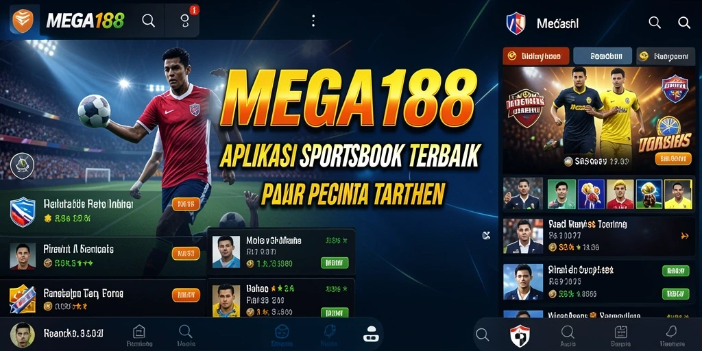 Tampilan menarik dari aplikasi MEGA188 saat bertaruh di olahraga.