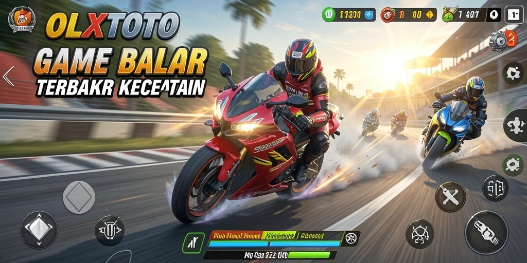 Tampilan gameplay intens dari OLXTOTO saat aksi balap berlangsung.