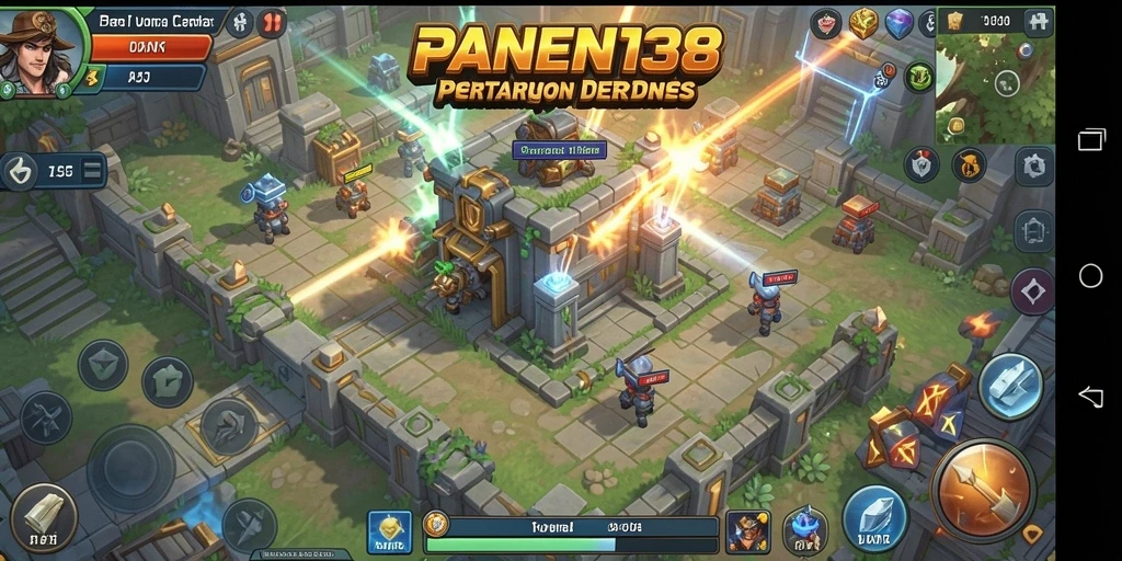 Screenshot menampilkan aksi mendebarkan pertahanan Tower Defense di PANEN138.
