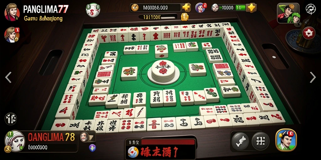 Tangkapan layar gameplay <strong>PANGLIMA77</strong> menampilkan bagaimana cara menyusun ubin Mahjong.