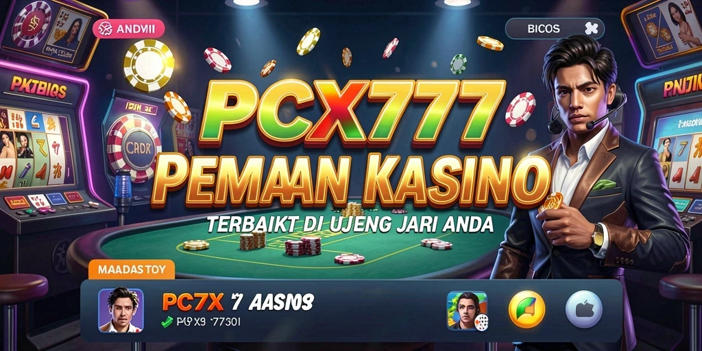 Tangkapan layar utama PCX777 menampilkan gameplay kasino yang menarik dan interaktif.