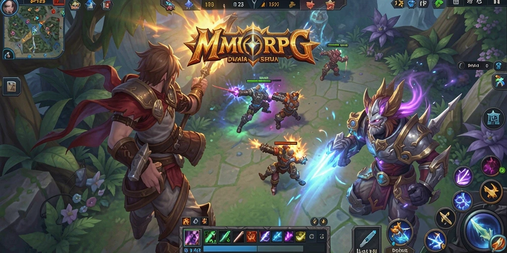 Screenshot utama PP123 menampilkan aksi seru dalam dunia MMORPG yang luas.