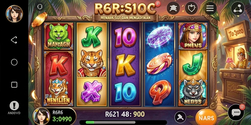 Screenshot gameplay R6R6 menampilkan putaran slot yang seru dan menarik.
