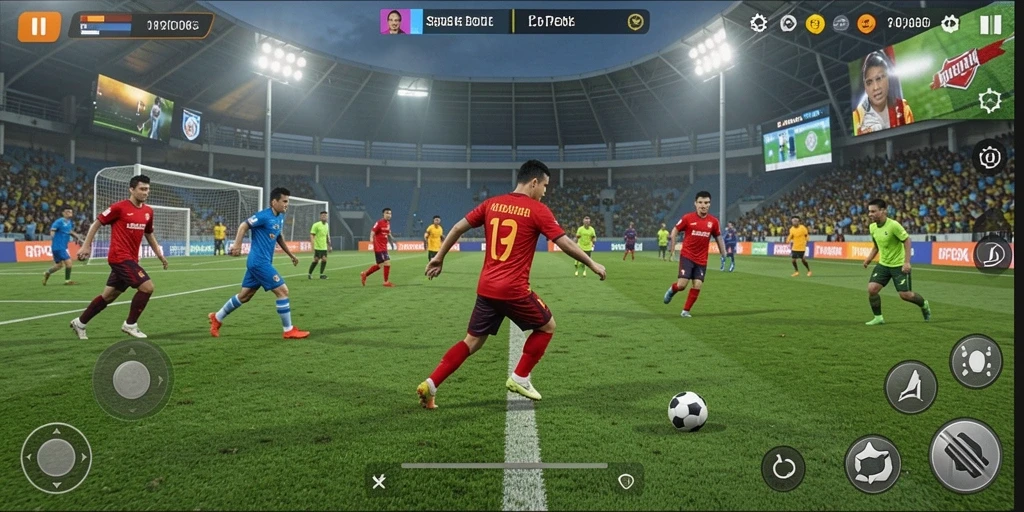 Gameplay RPOK yang mendebarkan dalam pertandingan sepak bola.