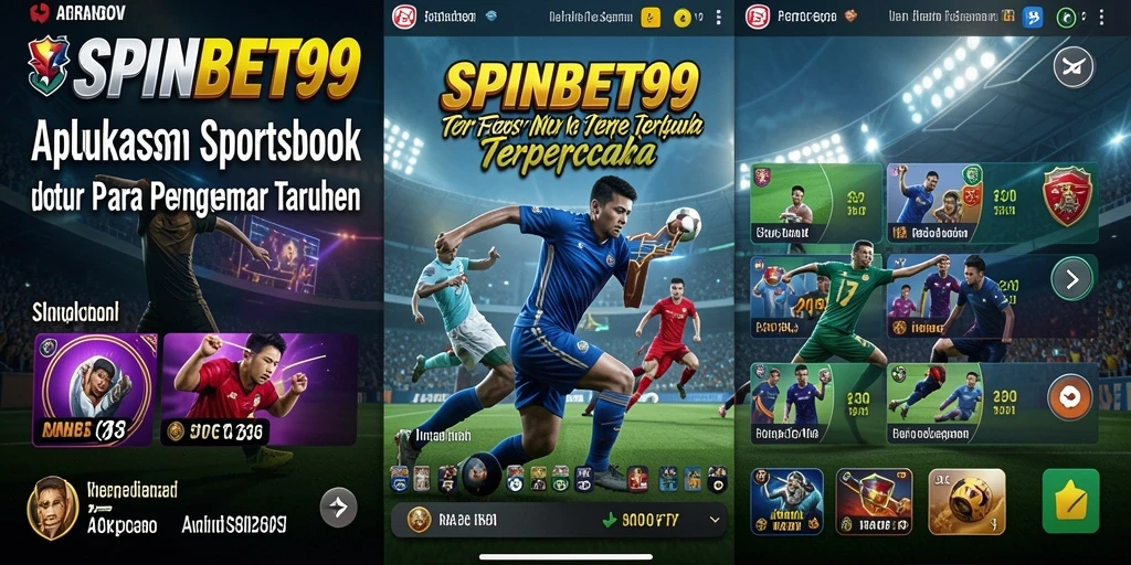 Tampilan menarik dari aplikasi SPINBET99 untuk taruhan olahraga.