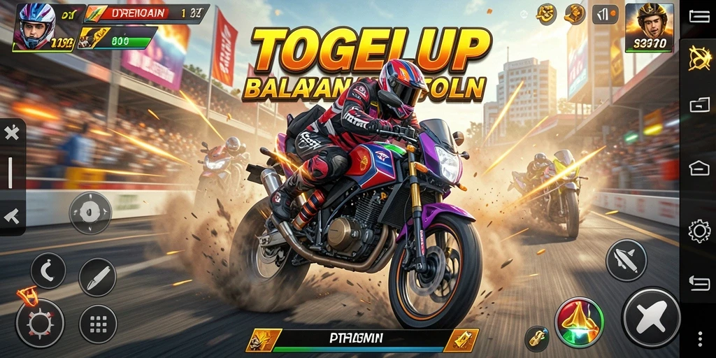 Gameplay balap motor yang seru di TOGELUP.