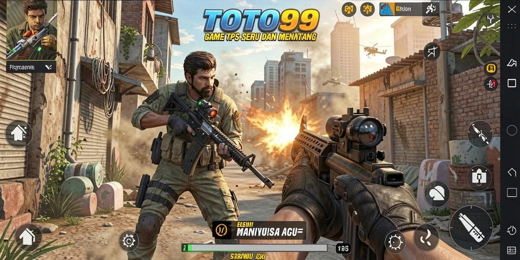 Tampilan gameplay seru TOTO99 dengan aksi tembak-menembak yang intens.